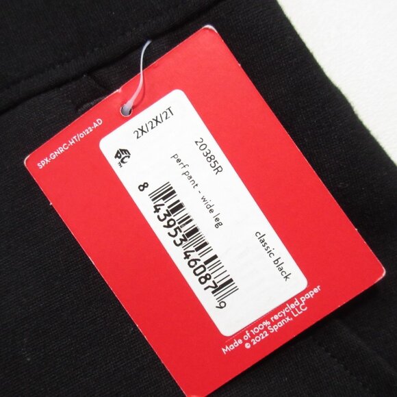 NWT SPANX 20385R The Perfect Wide Leg in Black Ponte Stretch Pants 2X - Picture 3 of 6